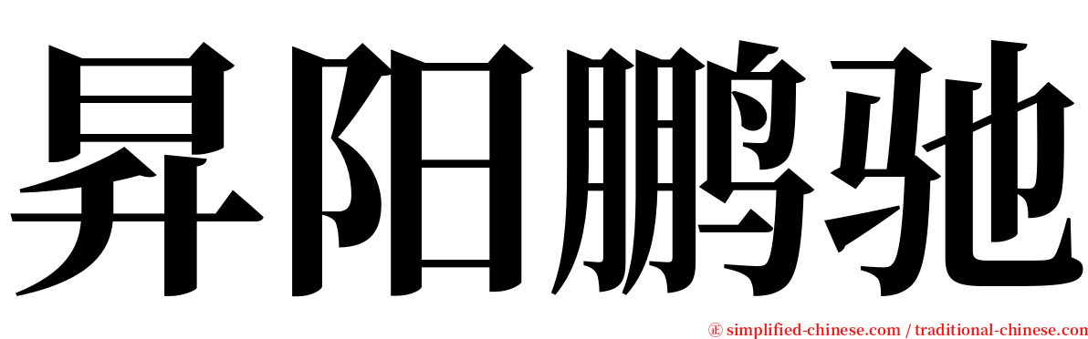 昇阳鹏驰 serif font