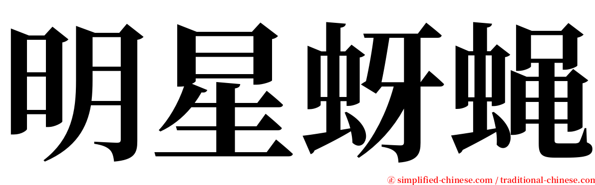 明星蚜蝇 serif font
