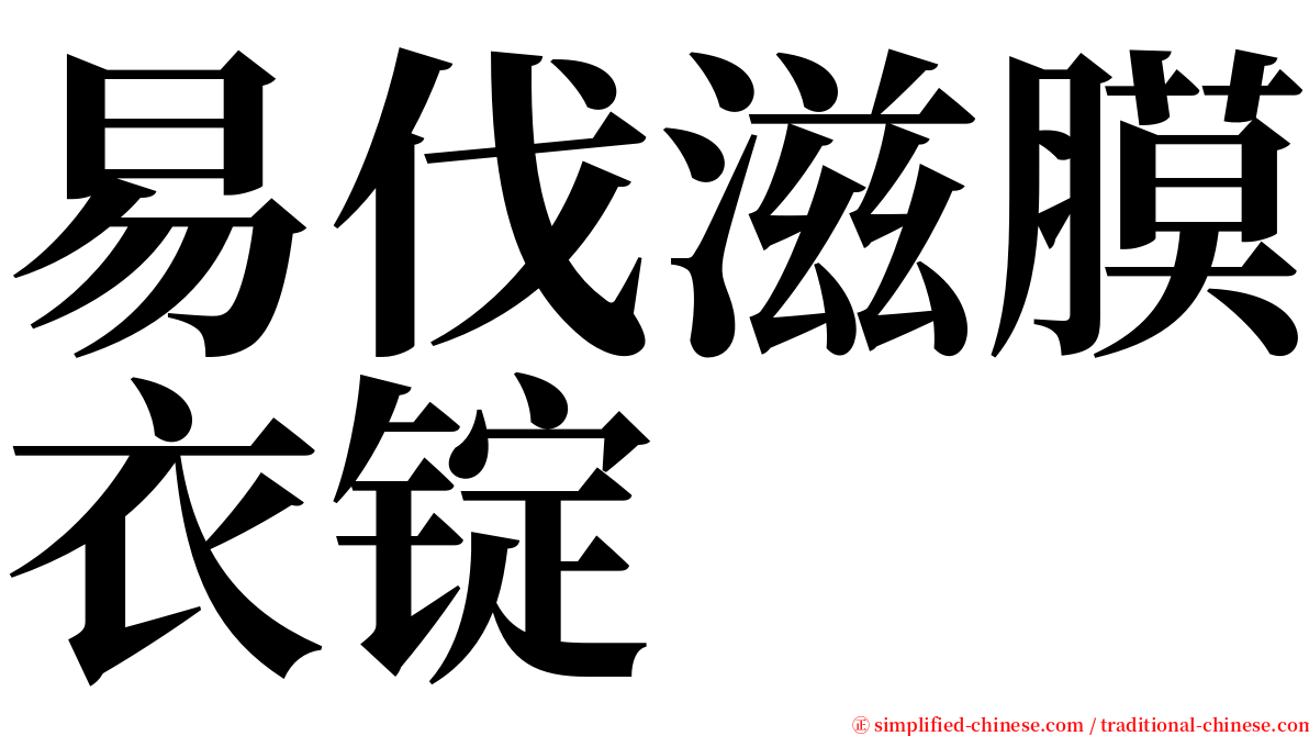 易伐滋膜衣锭 serif font