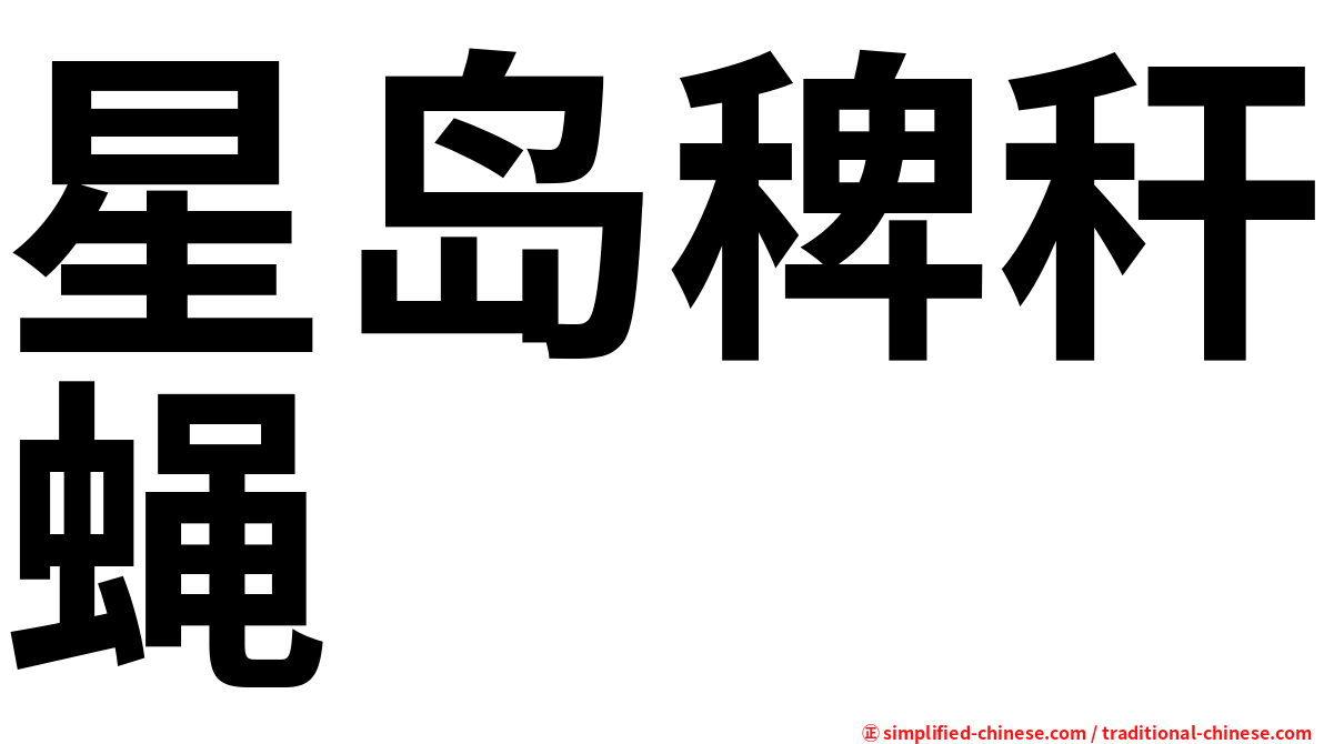 星岛稗秆蝇