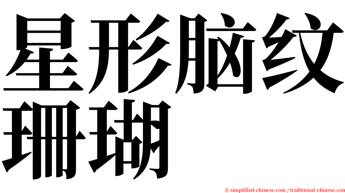 星形脑纹珊瑚 serif font