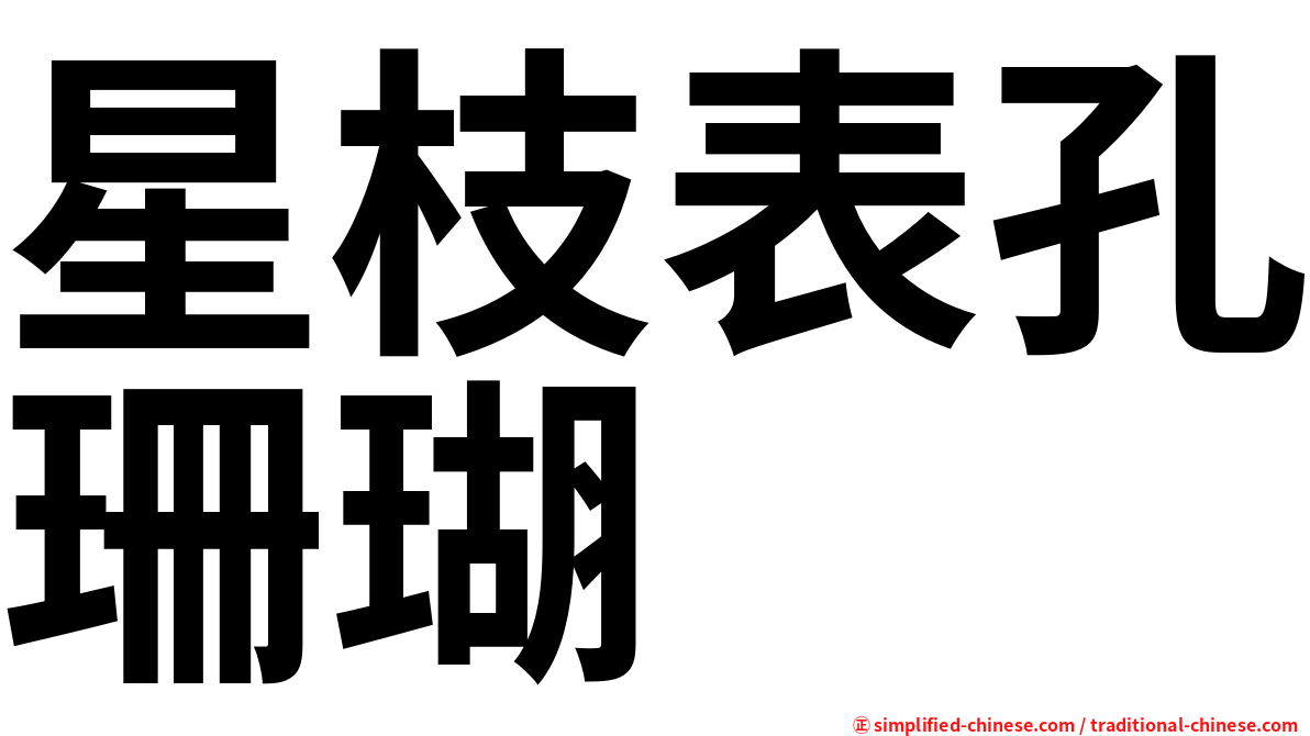 星枝表孔珊瑚