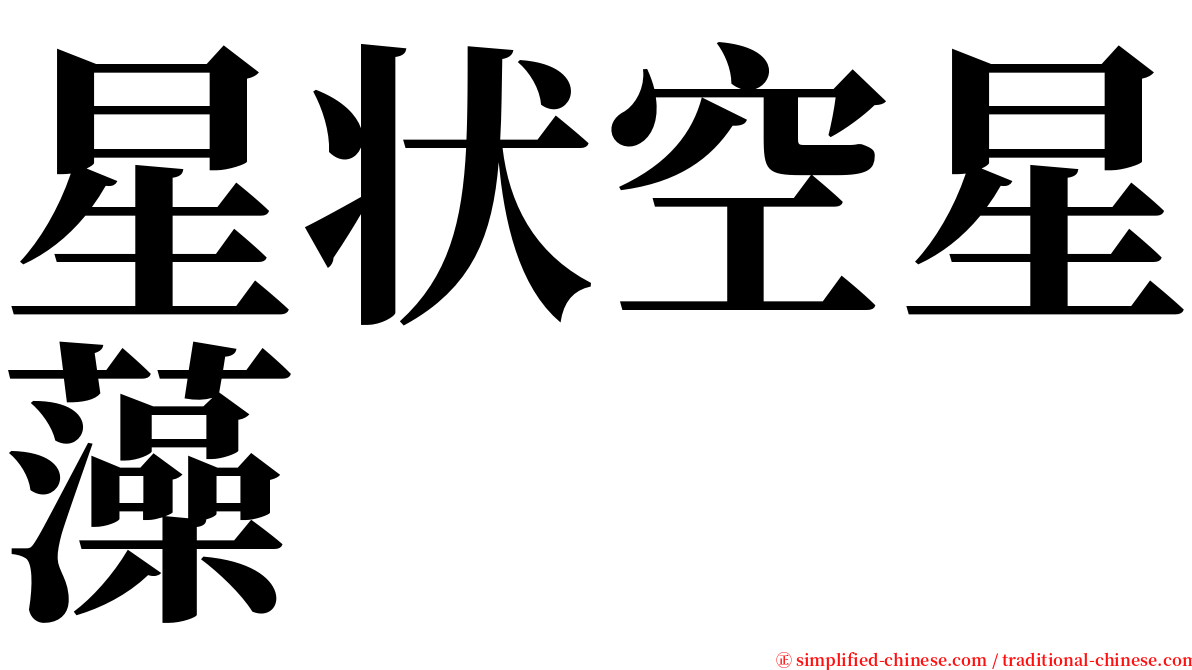 星状空星藻 serif font