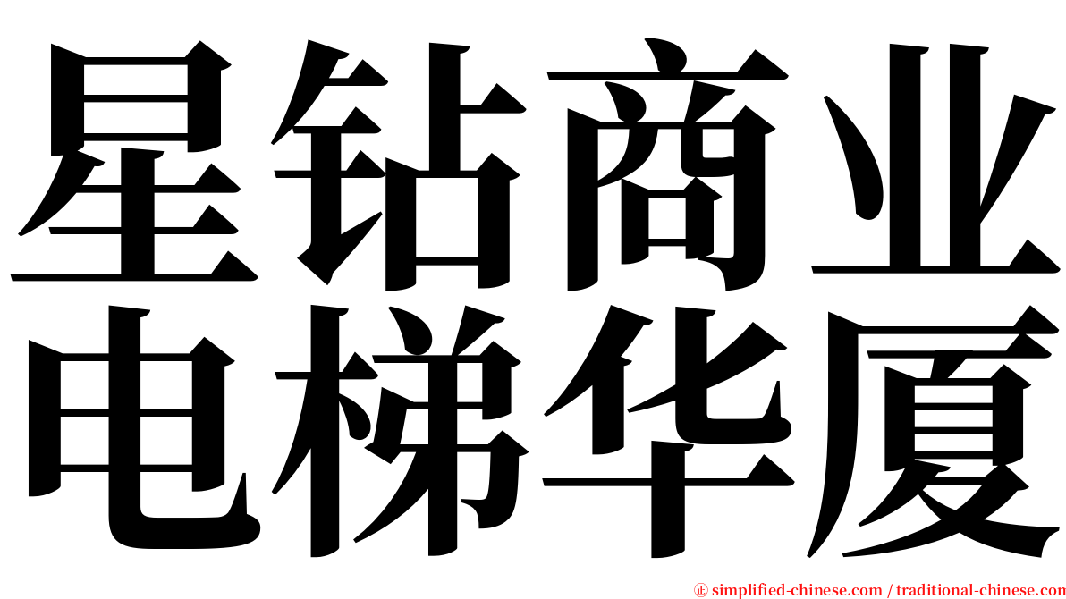 星钻商业电梯华厦 serif font