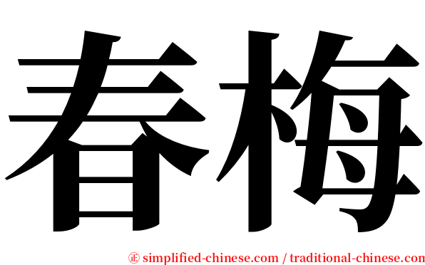 春梅 serif font