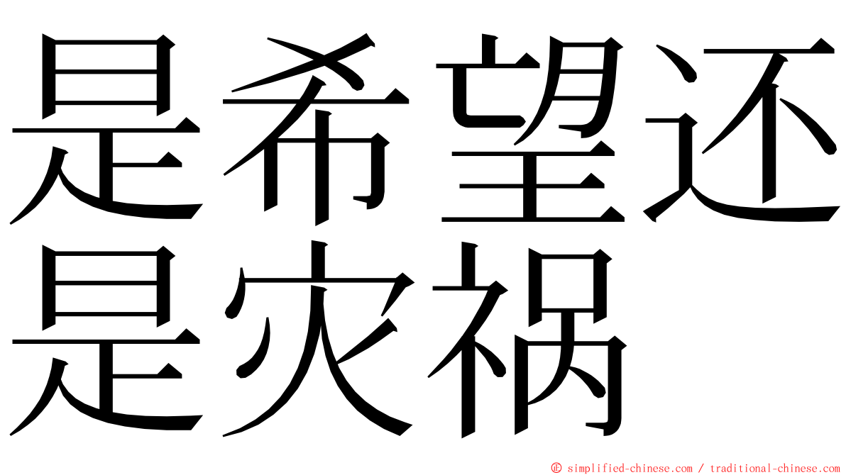 是希望还是灾祸 ming font