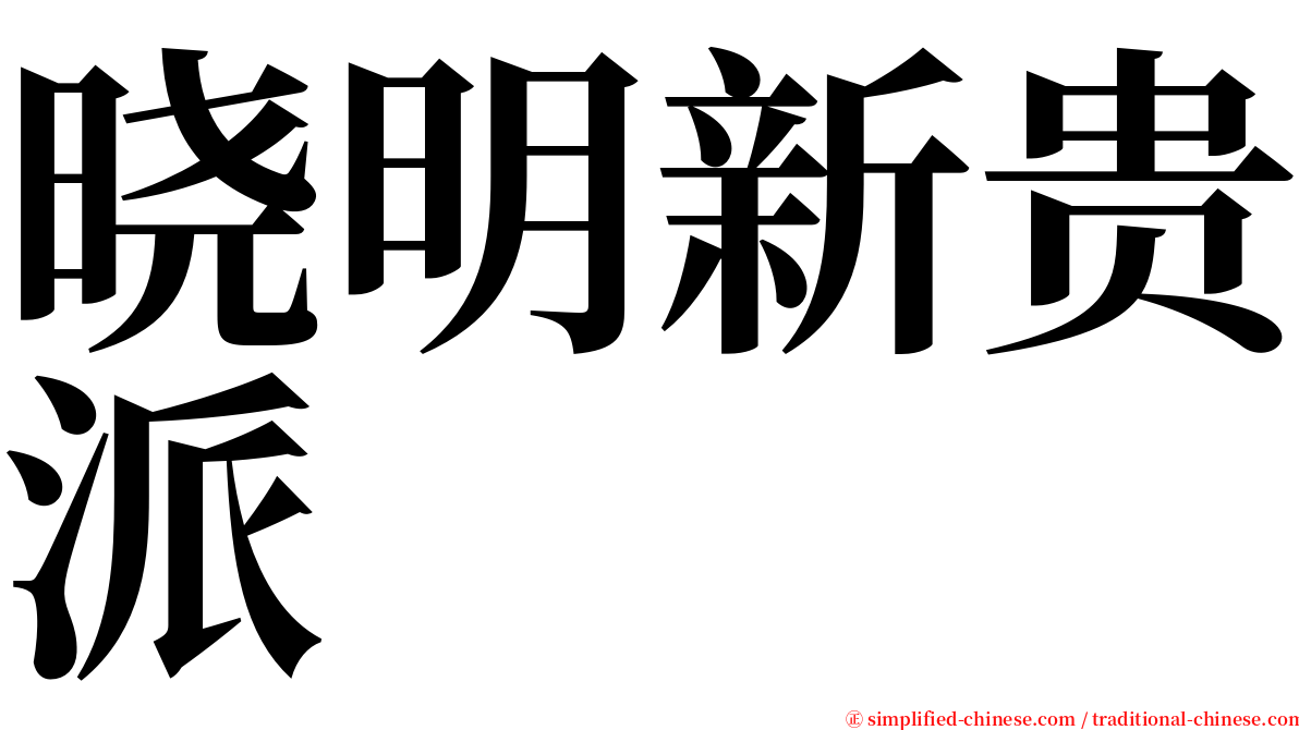 晓明新贵派 serif font