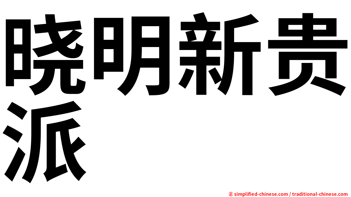 晓明新贵派