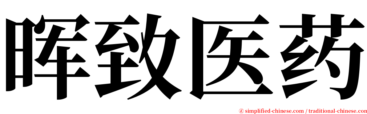 晖致医药 serif font