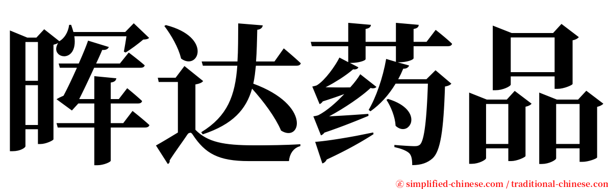 晖达药品 serif font