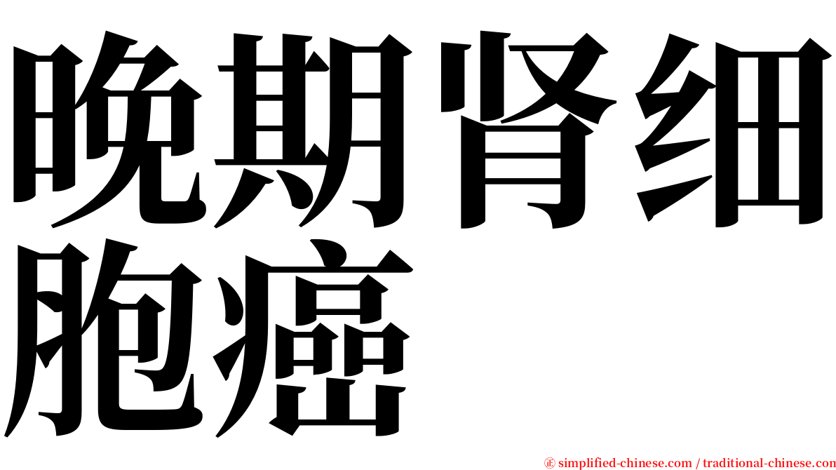 晚期肾细胞癌 serif font