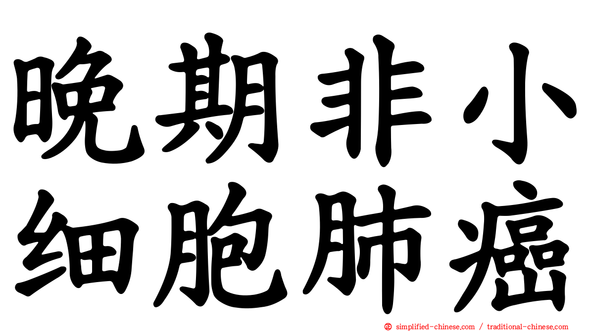 晚期非小细胞肺癌
