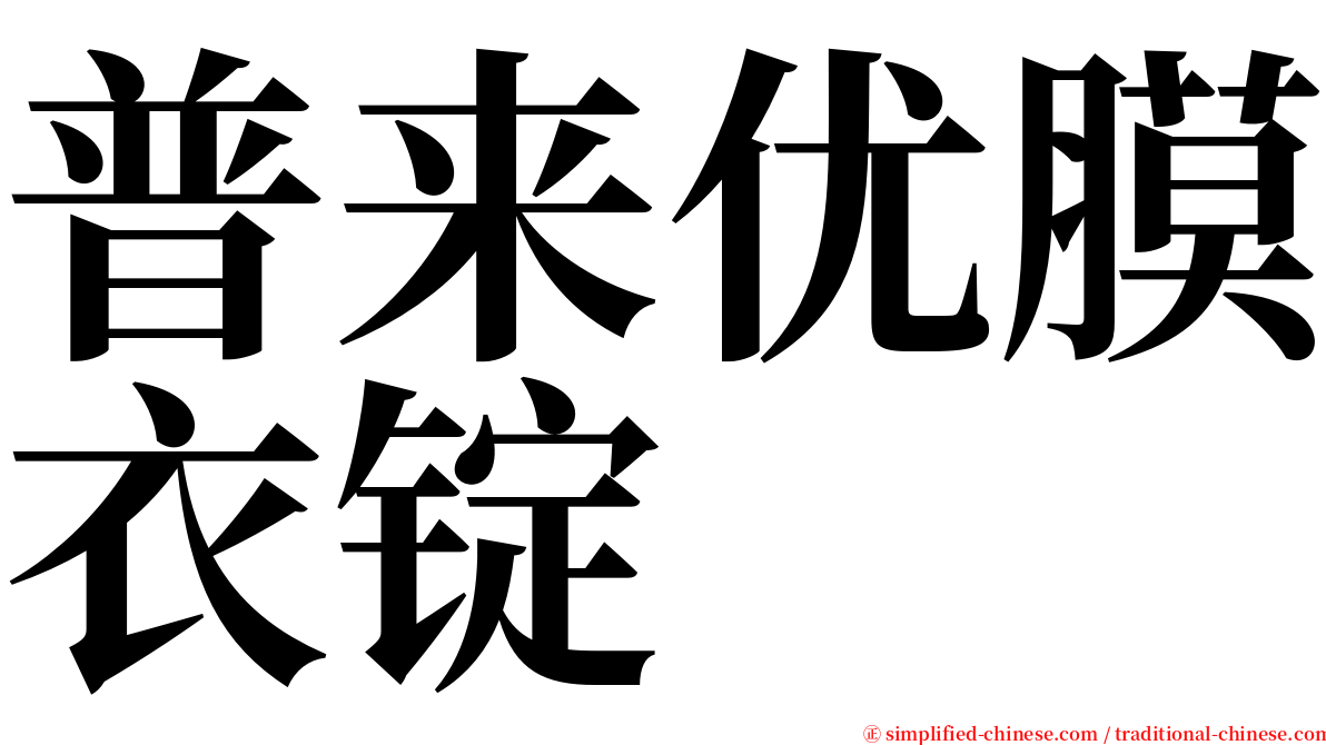 普来优膜衣锭 serif font
