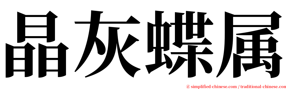 晶灰蝶属 serif font