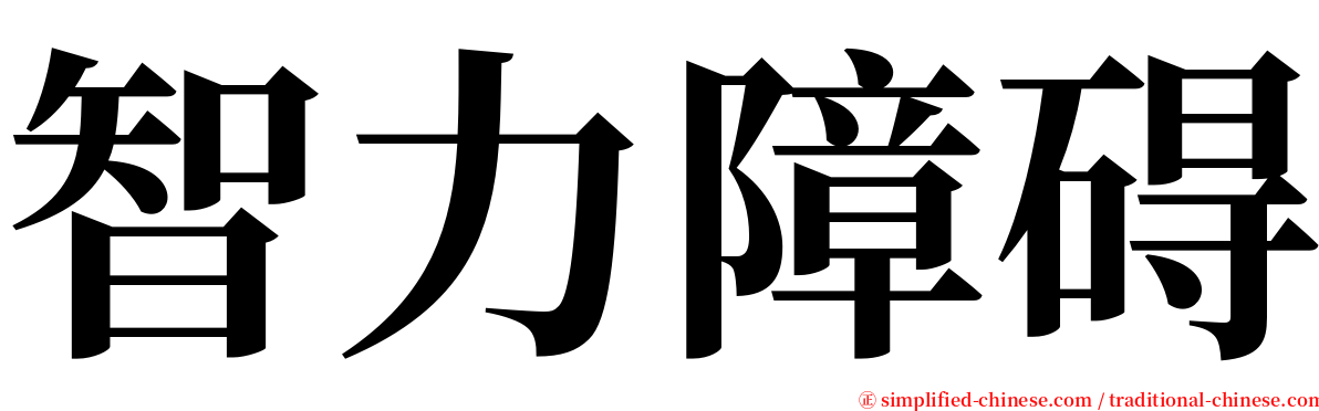 智力障碍 serif font