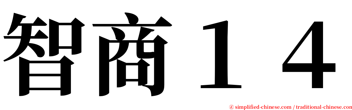 智商１４ serif font