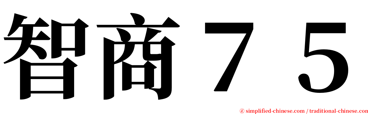 智商７５ serif font