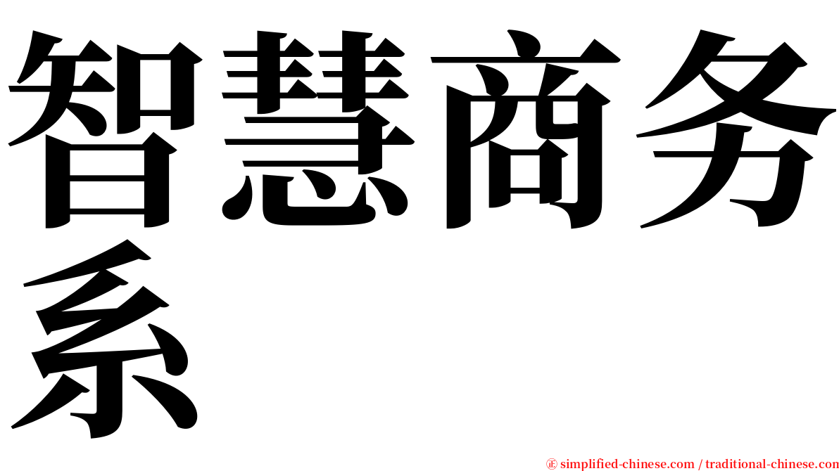智慧商务系 serif font