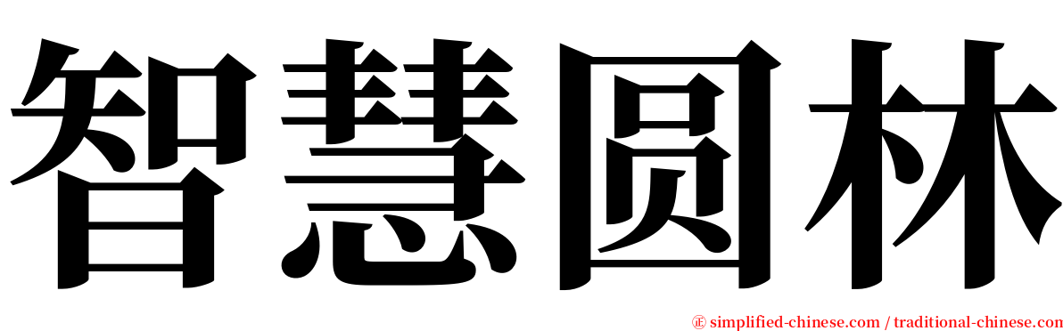 智慧圆林 serif font
