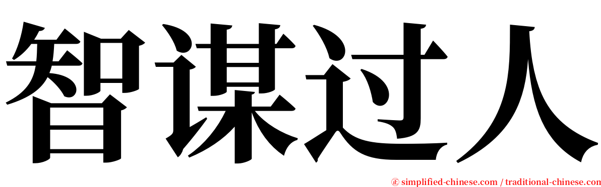 智谋过人 serif font
