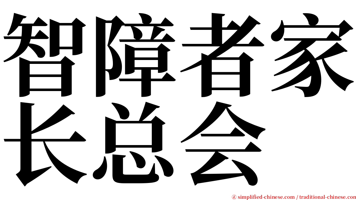 智障者家长总会 serif font
