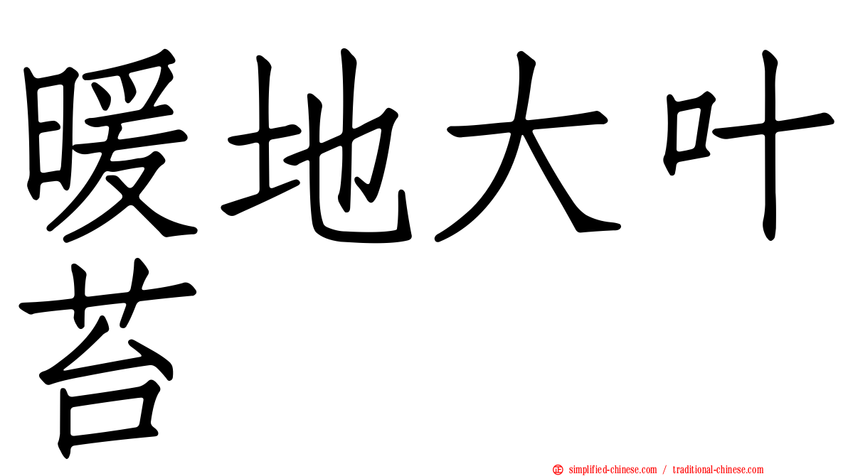 暖地大叶苔
