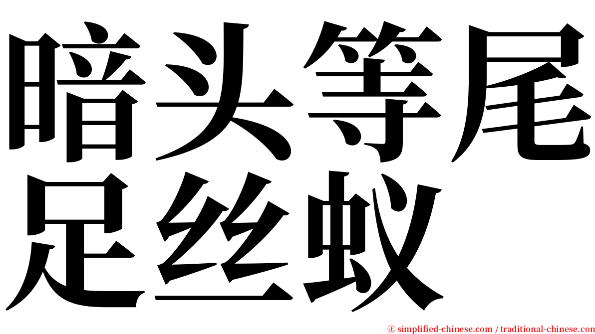 暗头等尾足丝蚁 serif font