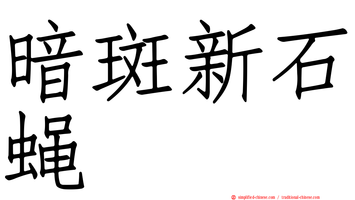 暗斑新石蝇