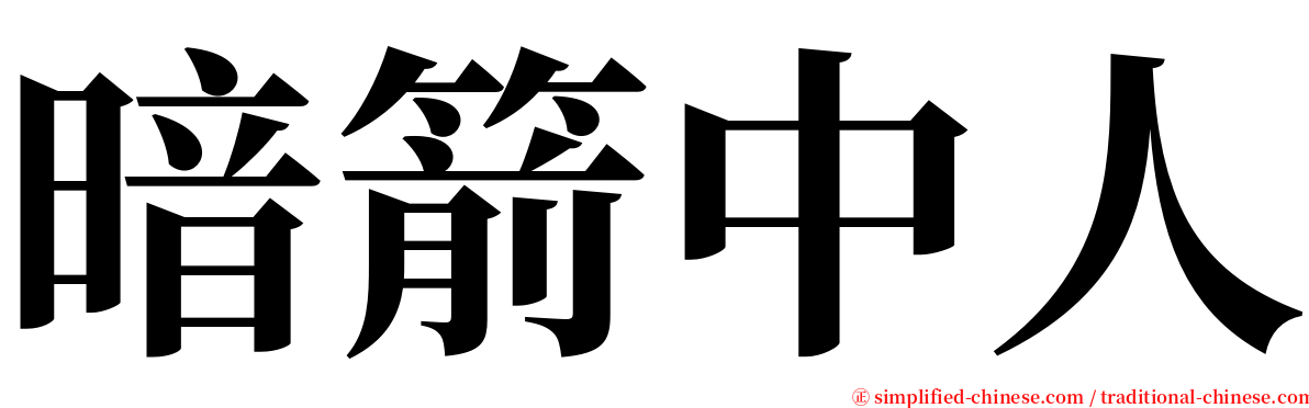 暗箭中人 serif font
