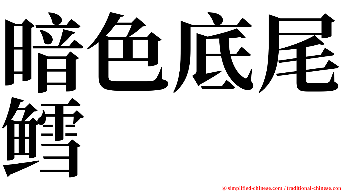 暗色底尾鳕 serif font