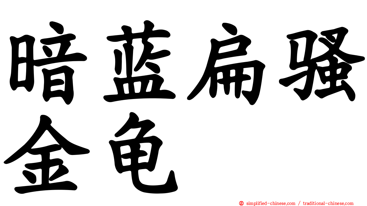 暗蓝扁骚金龟