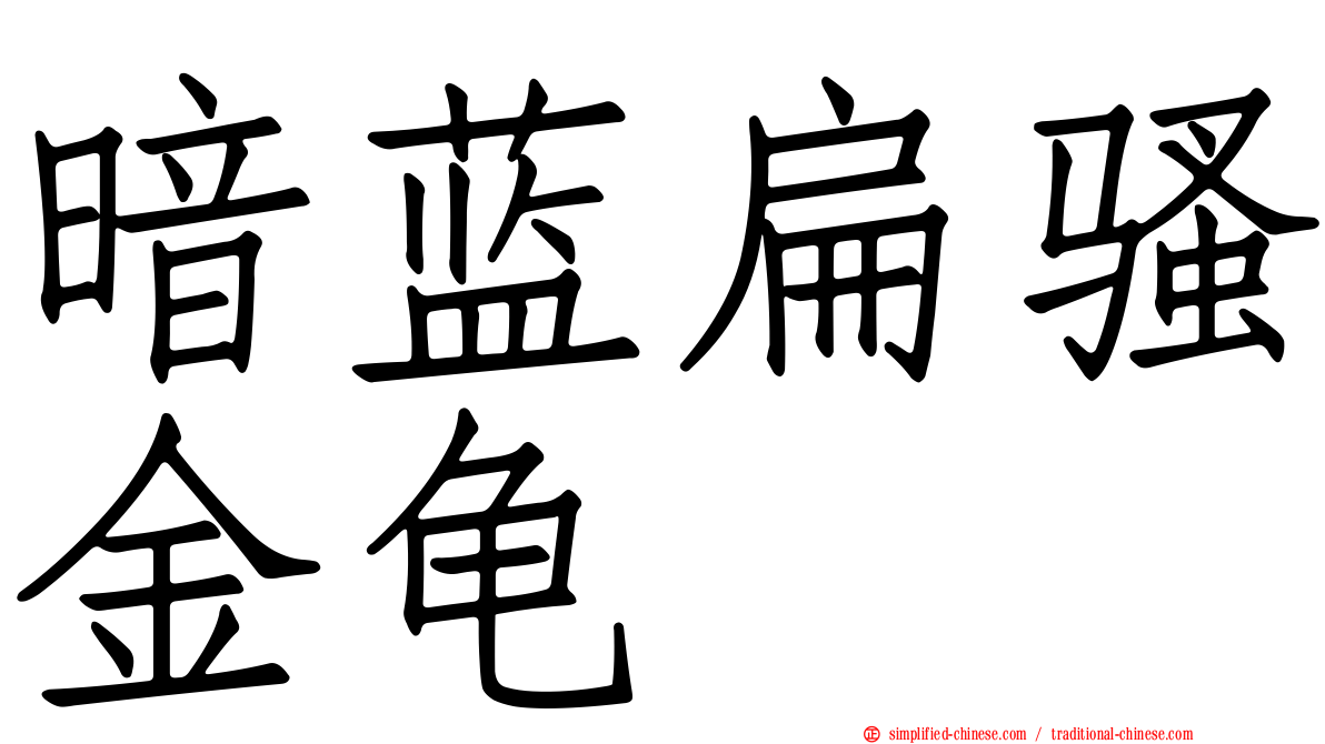 暗蓝扁骚金龟