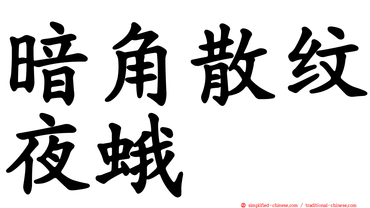 暗角散纹夜蛾