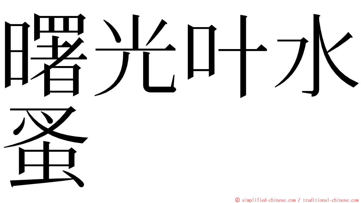 曙光叶水蚤 ming font