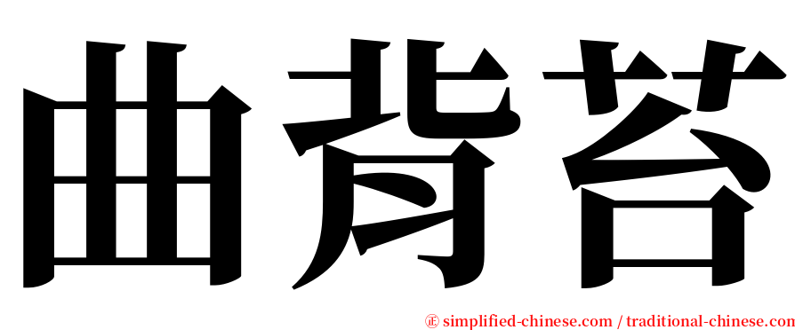 曲背苔 serif font