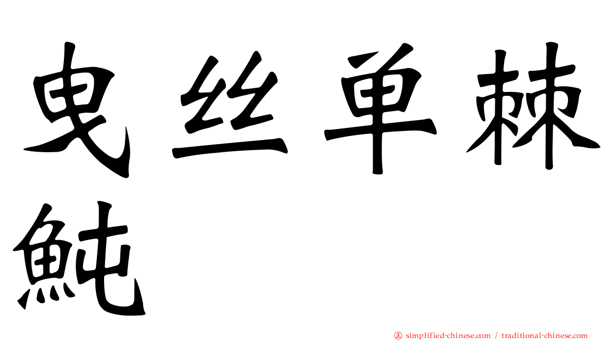 曳丝单棘鲀