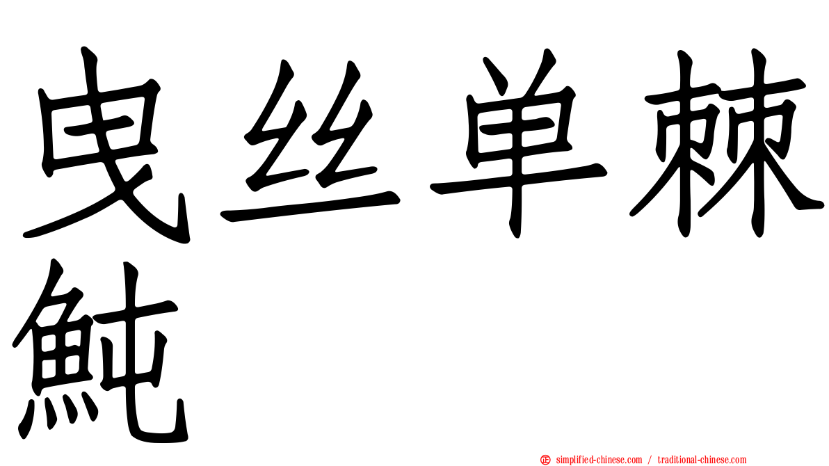 曳丝单棘鲀