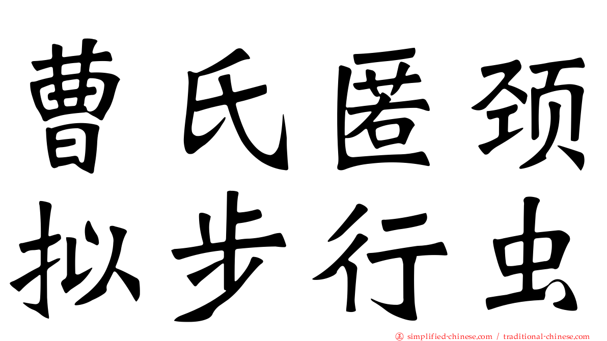 曹氏匿颈拟步行虫