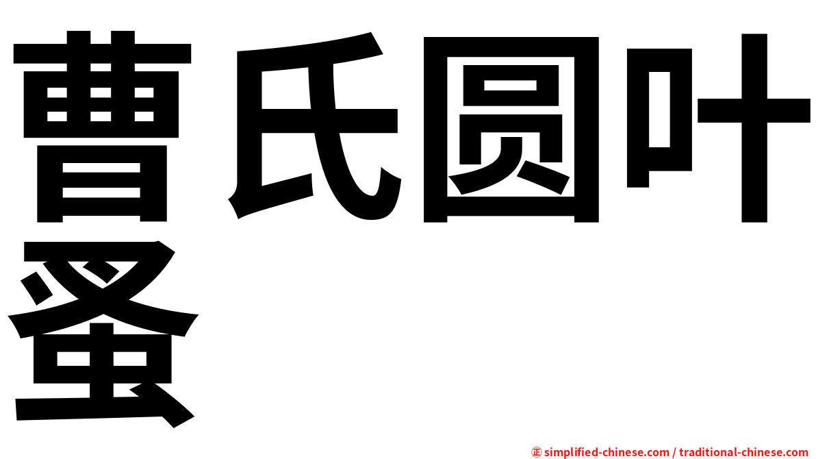 曹氏圆叶蚤