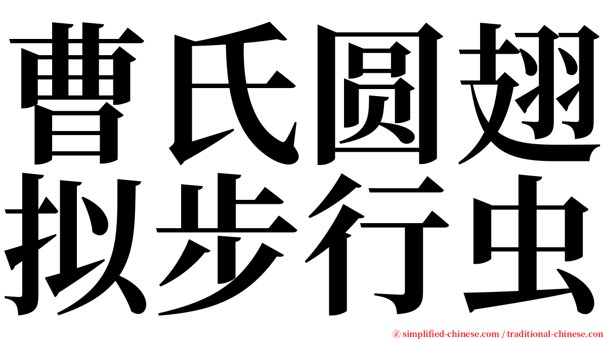 曹氏圆翅拟步行虫 serif font