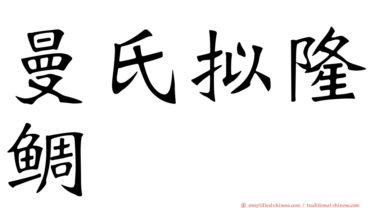 曼氏拟隆鲷