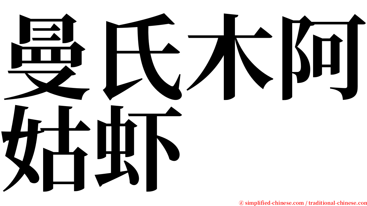 曼氏木阿姑虾 serif font