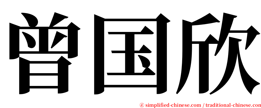 曾国欣 serif font