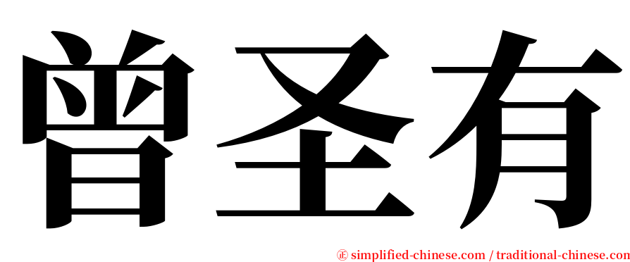 曾圣有 serif font
