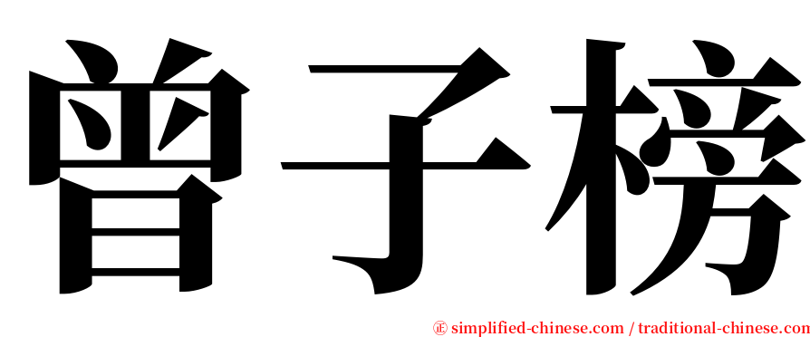 曾子榜 serif font
