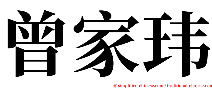 曾家玮 serif font
