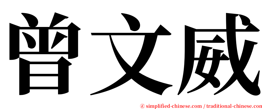 曾文威 serif font