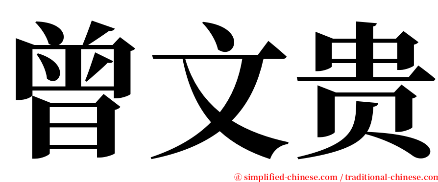 曾文贵 serif font