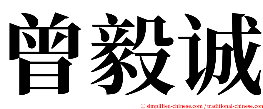 曾毅诚 serif font
