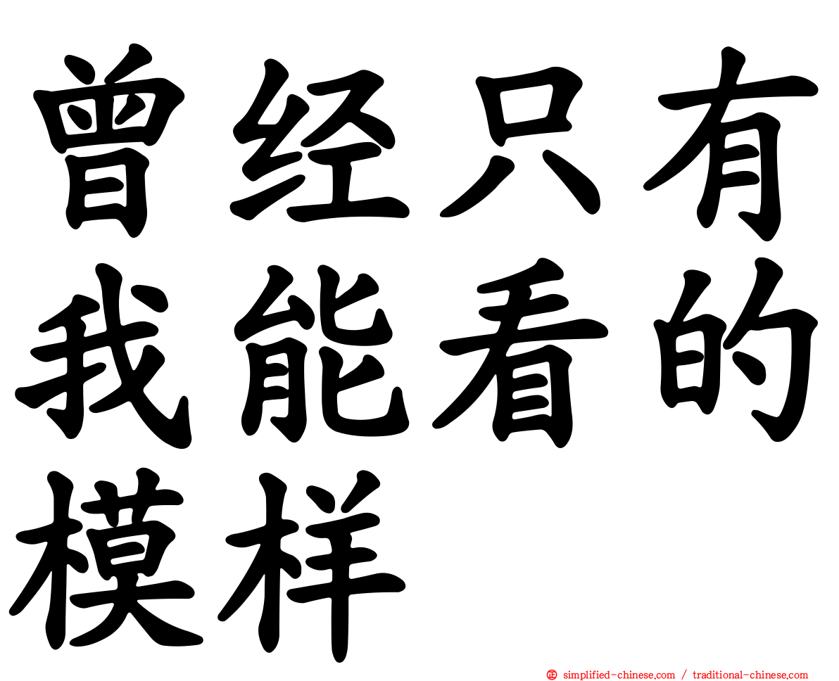 曾经只有我能看的模样